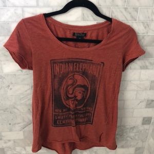 lucky brand shirt xs elephant euc red